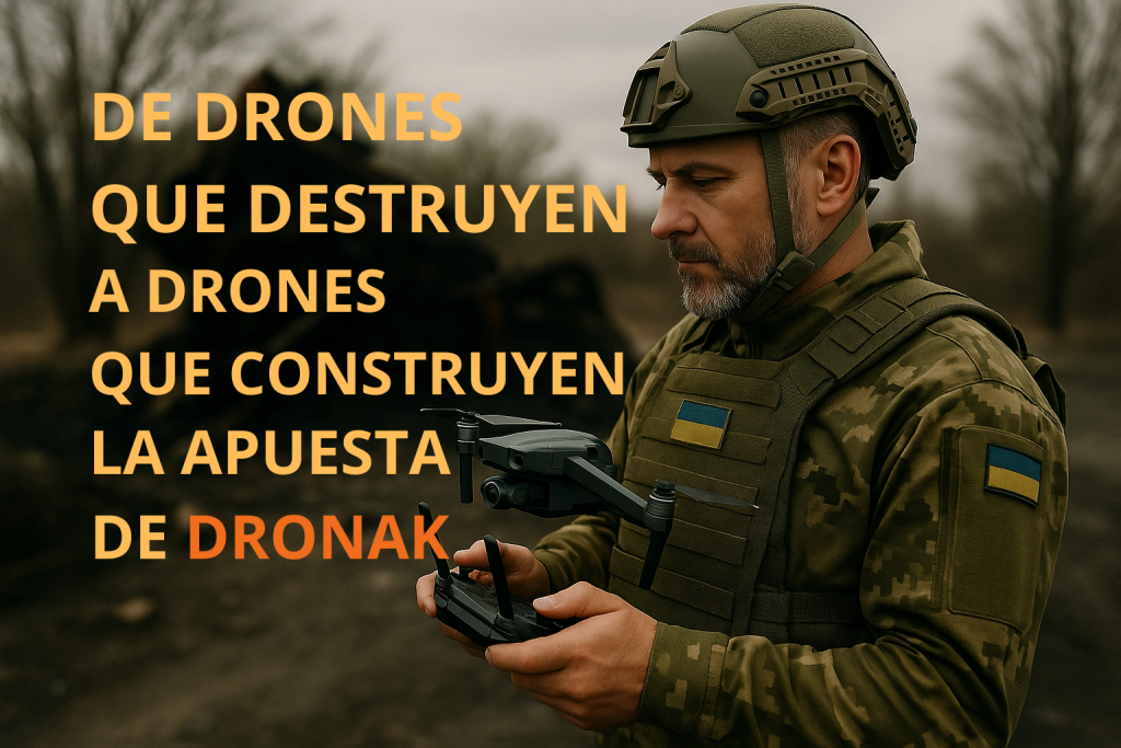 Soldado operando un dron militar — la apuesta tecnológica de Dronak
